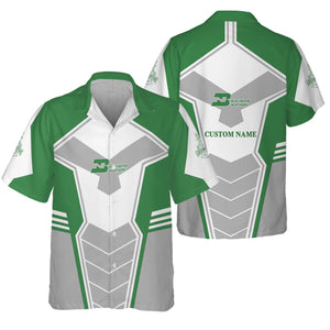 Railspirit Personalized Burlington Northern Railroad Hawaiian Shirt Engine-Inspired Style Train Shirt for Railroad Fanatic