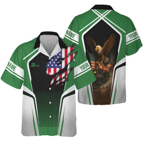 Railspirit Personalized Burlington Northern Railroad Hawaiian Shirt American Eagle Vintage Train Shirt