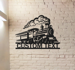 Railspirit Personalized Train Sign, Train Metal Sign, Train Room Decor, Custom Train Name Sign, Train Driver Gift,Railway Sign, Railroad Sign, Train Station