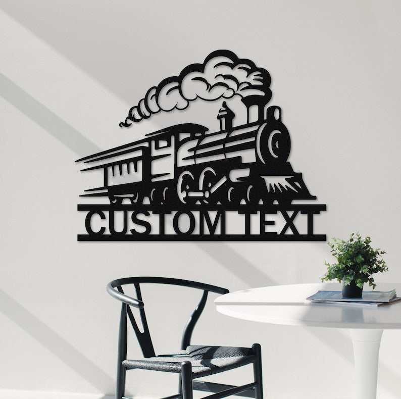 Railspirit Personalized Train Sign, Train Metal Sign, Train Room Decor, Custom Train Name Sign, Train Driver Gift