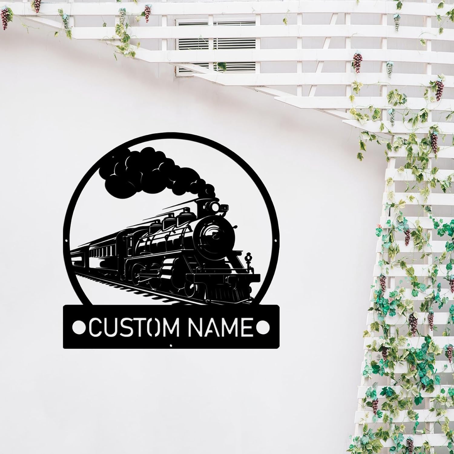 Railspirit Personalized Surname Train Sign With Est Date, Railroad Wall Art Decor