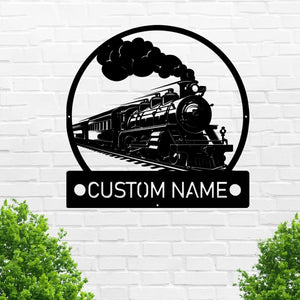 Railspirit Personalized Surname Train Sign With Est Date, Railroad Wall Art Decor
