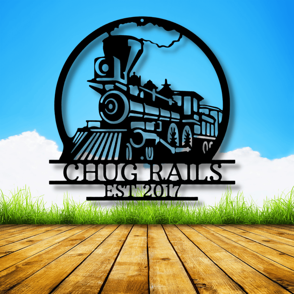 Railspirit Personalized Train Sign Powder Coated For Outdoor Or Indoor Use High Quality Custom Metal Sign Personalized Train Wall