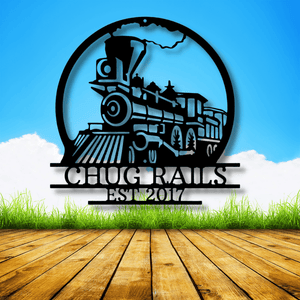 Railspirit Personalized Train Sign Powder Coated For Outdoor Or Indoor Use High Quality Custom Metal Sign Personalized Train Wall