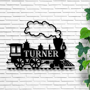 Railspirit Personalized Train Metal Sign - Railroad Sign, Railway Sign, Train Room Wall Decor