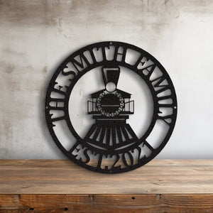 Railspirit Personalized Train Sign Cut Metal Sign Metal House Sign