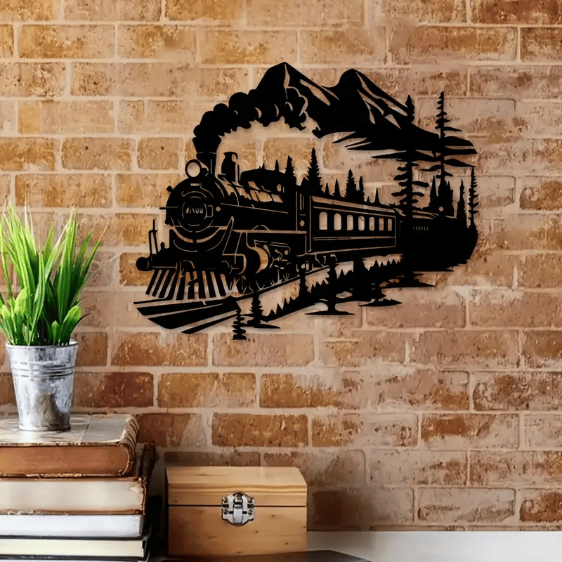 Railspirit Train Metal Wall Art Sculpture Locomotive Hanging Decor
