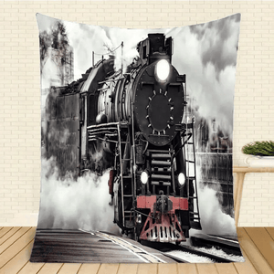 Railspirit Steam Train All Over Printed Blanket