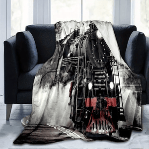 Railspirit Steam Train All Over Printed Blanket