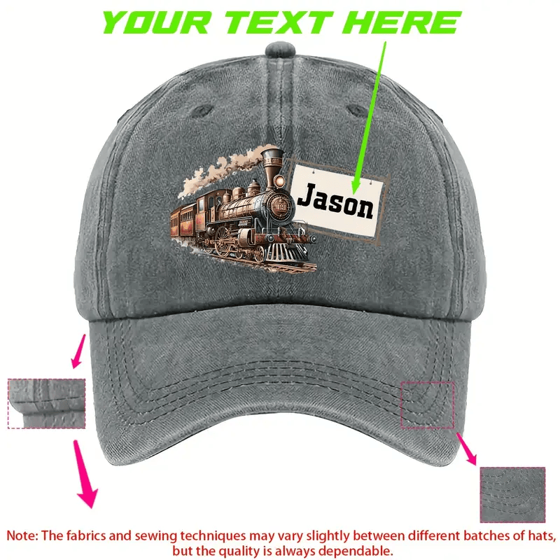 Customizable Unique Train Printed Unisex Baseball Cap