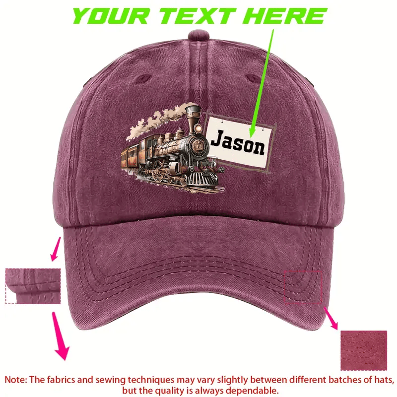 Customizable Unique Train Printed Unisex Baseball Cap