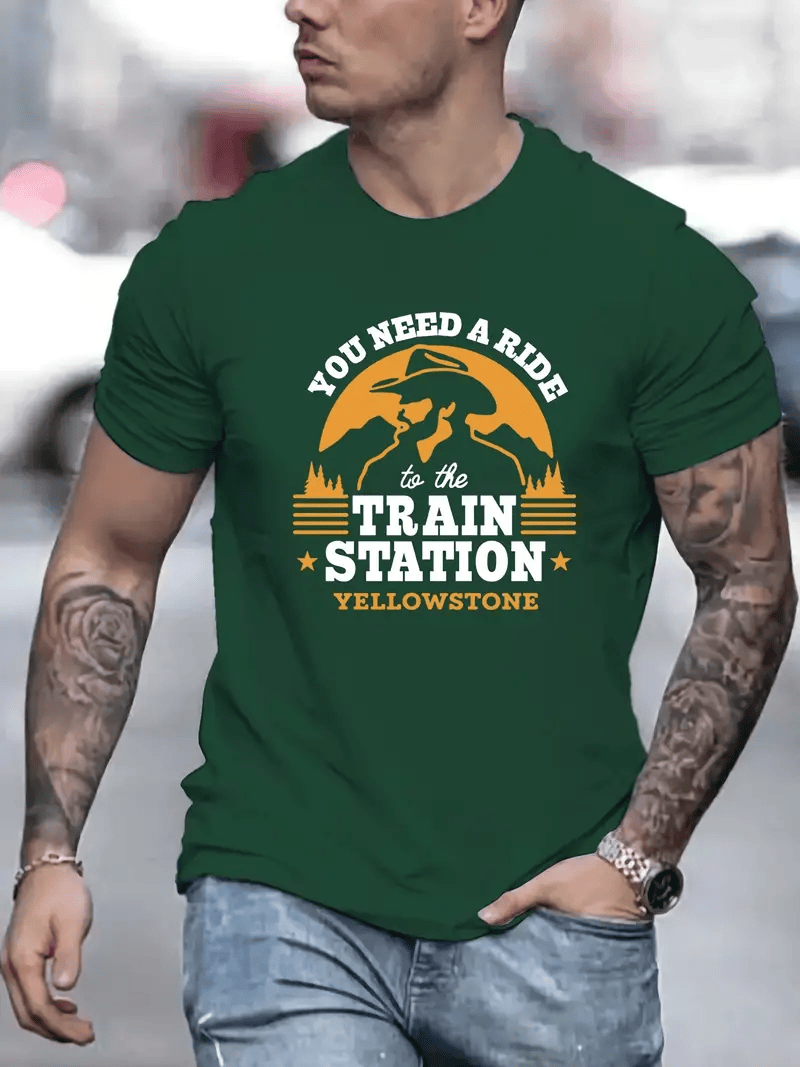 Railspirit You Need A Ride To The Train Station Yellowstone Printed Train T Shirt