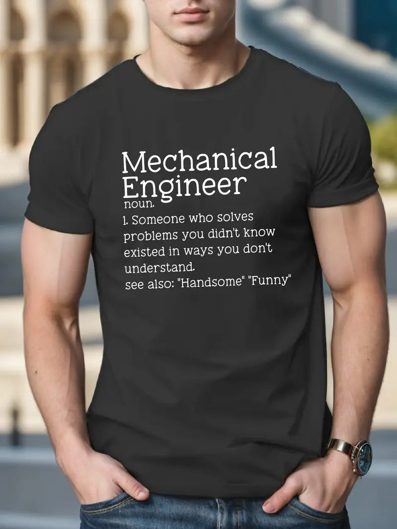 Mechanical Engineer Graphic T-shirt For Men, Vintage Mechanic Shirt, Funny Mechanic Quotes Shirt, Diy Dad Gift