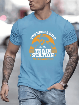 Railspirit You Need A Ride To The Train Station Yellowstone Printed Train T Shirt
