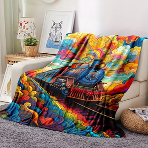 Railspirit Train Colorful Style Blanket All Over Print Gift For Train Lovers