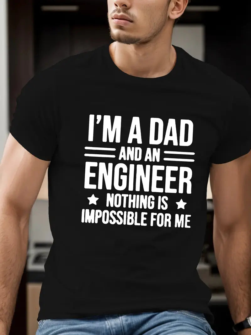 I'm A Dad And Engineer Nothing Is Impossiable For Me Shirt, Mechanic Gift Tee For Men, Husband, Or Father, Best Mechanic Shirt.