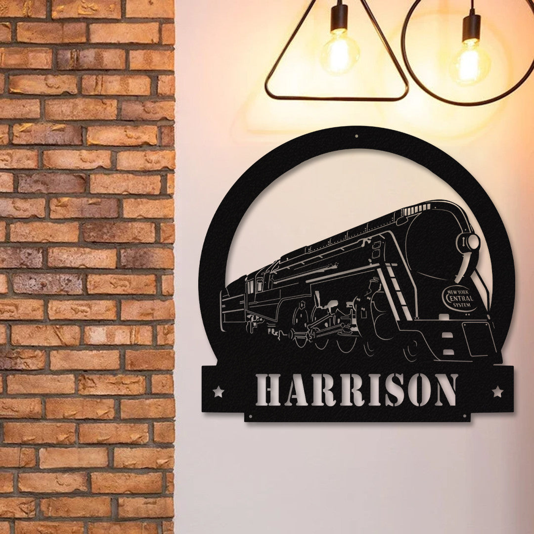 Railspirit Personalized Vintage New York Center Limited Train Laser Cut Metal Sign Wall Decor