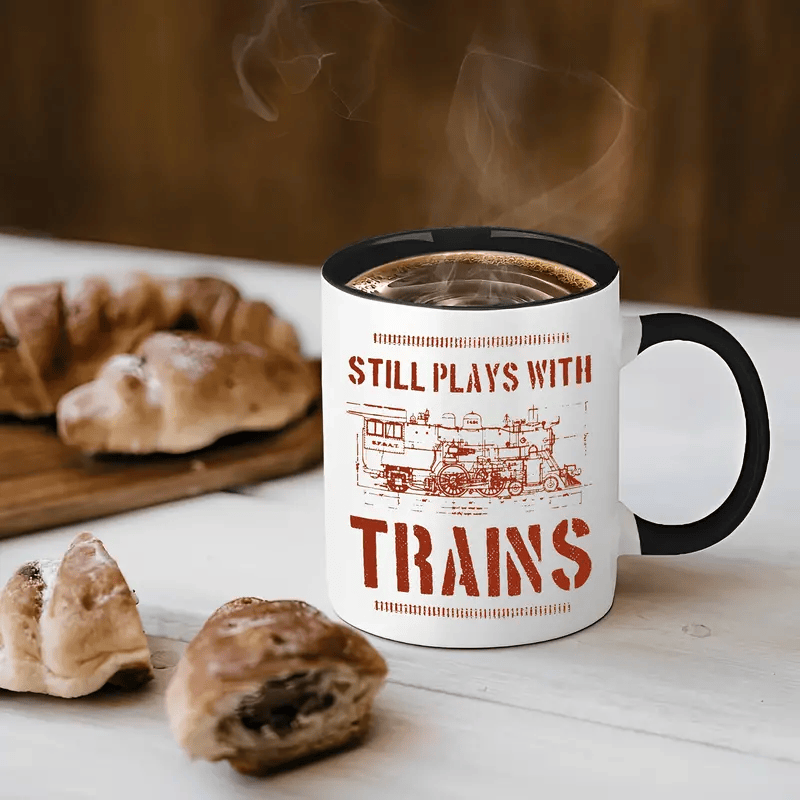 Railspirit Still Play With Train Ceramic Mug For Train Lovers Gift Idea