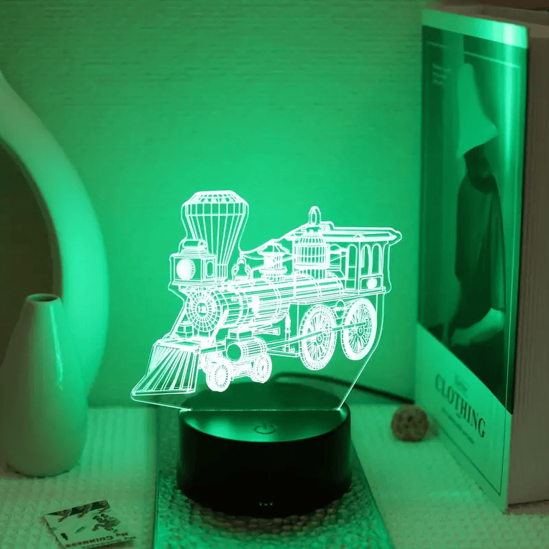 Railspirit 3D Train Night Light with 7-Color Touch Control - Soft Glow LED Desk light source for Bedroom & Home Decor