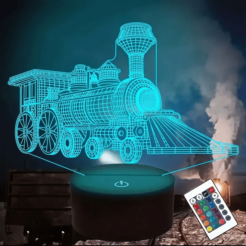 Railspirit Versatile 3D Train Night Light with Remote Control Perfect for Room Decor & Gifts For Train Lovers