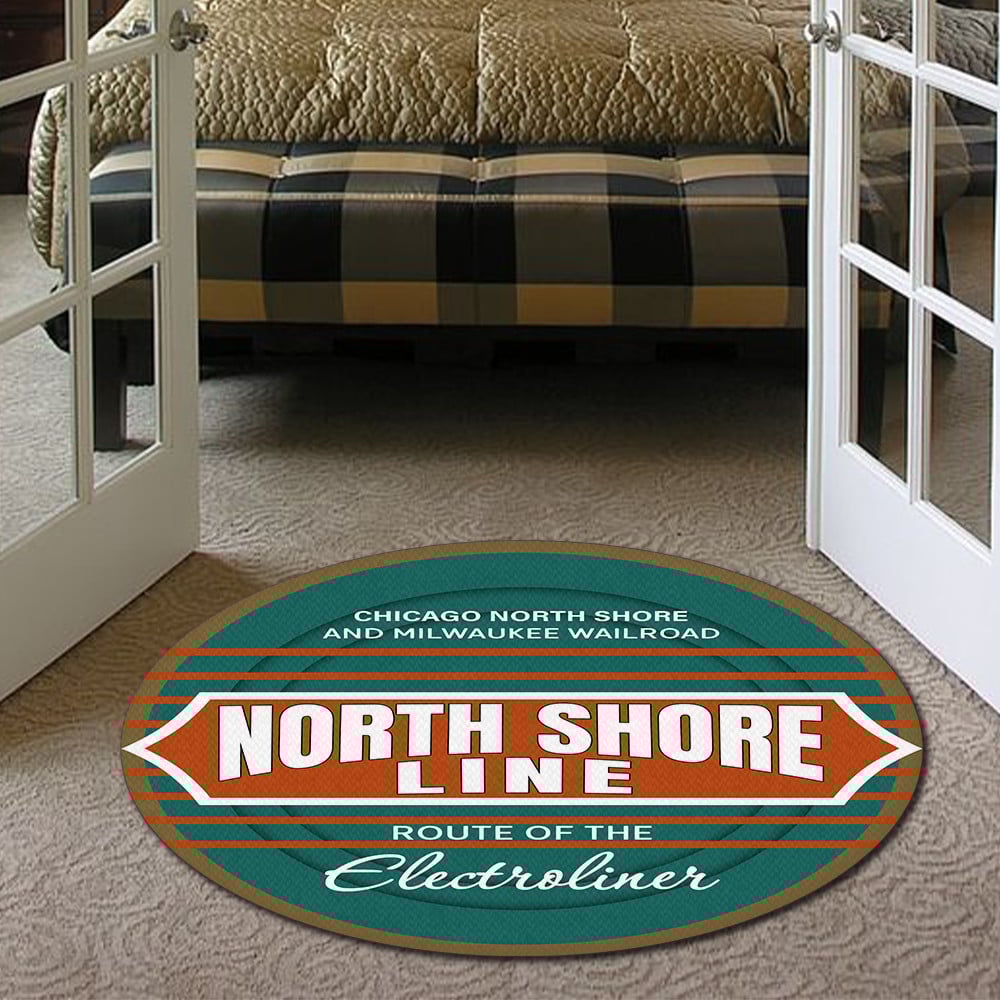 Railspirit Cnsm Living Room Round Mat Cnsm Chicago North Shore & Milwaukee Railroad Circle Rug