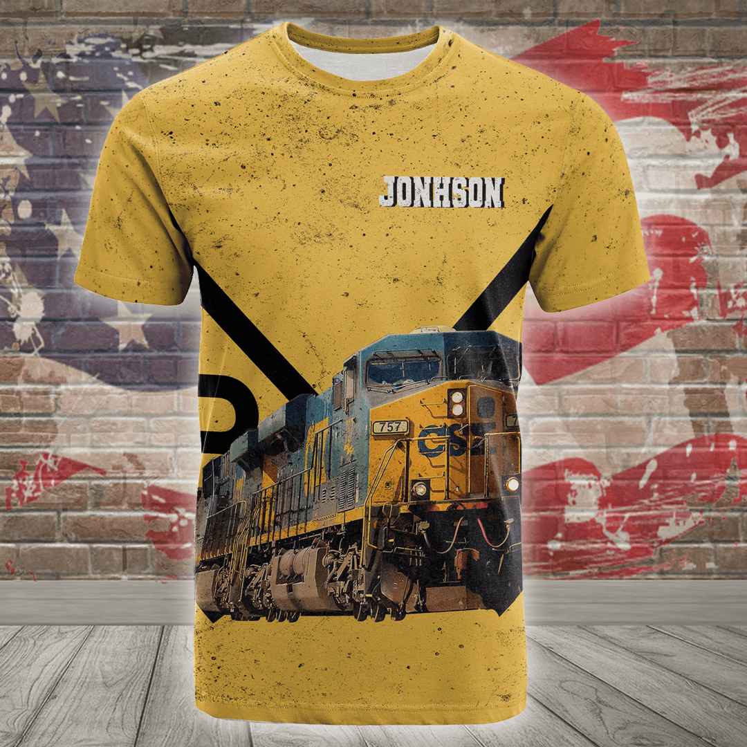 Railspirit Personalized Csx Railroad Crossing T Shirt All Over Print