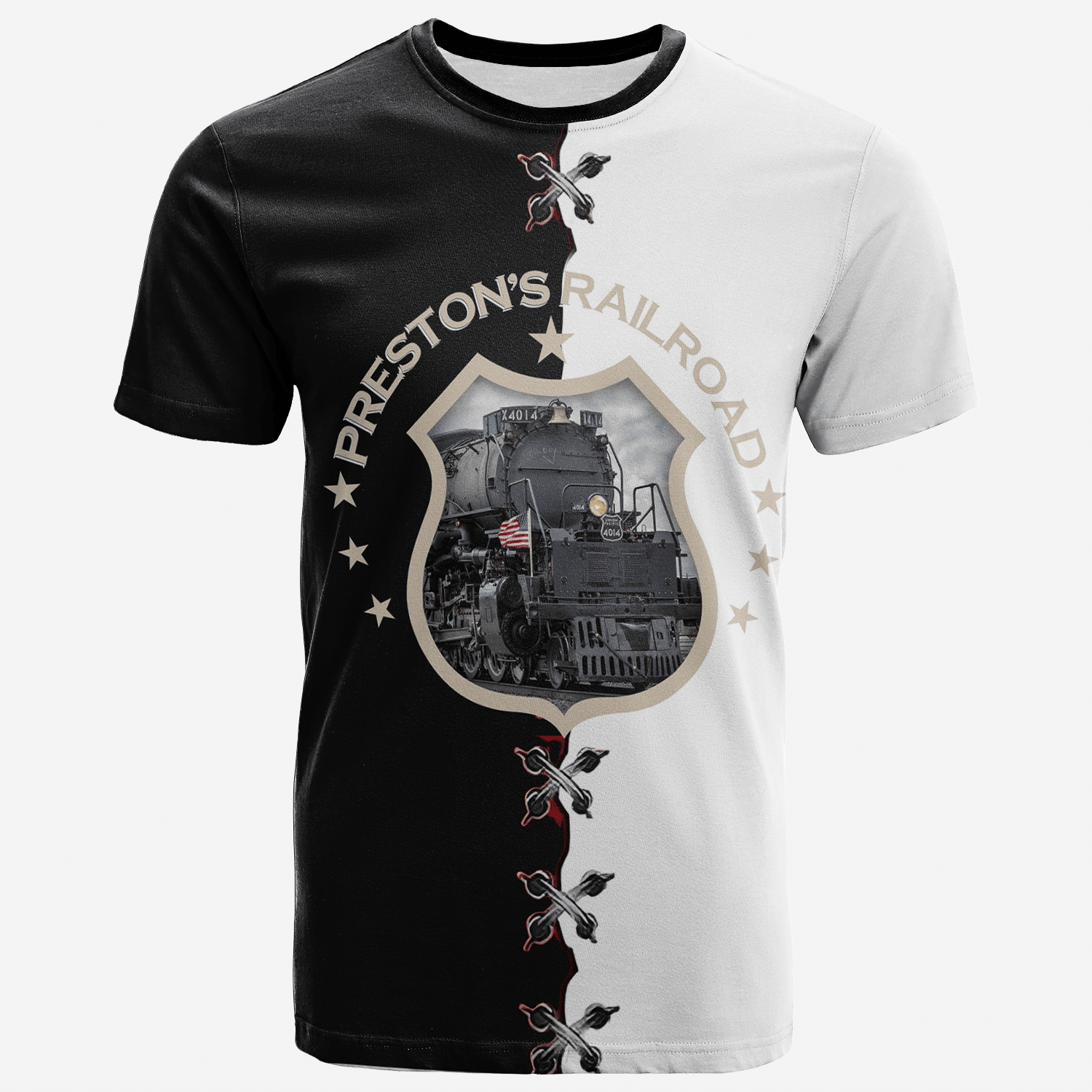 Railspirit Big Boys Railroad Train T Shirt All Over Print Gift For Train Lovers