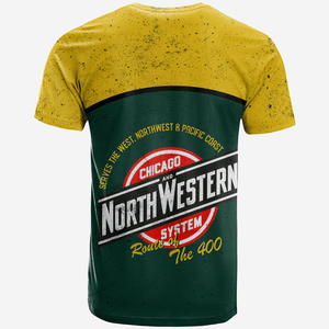 Railspirit Chicago North Western Railroad Curve Style Printed T Shirt