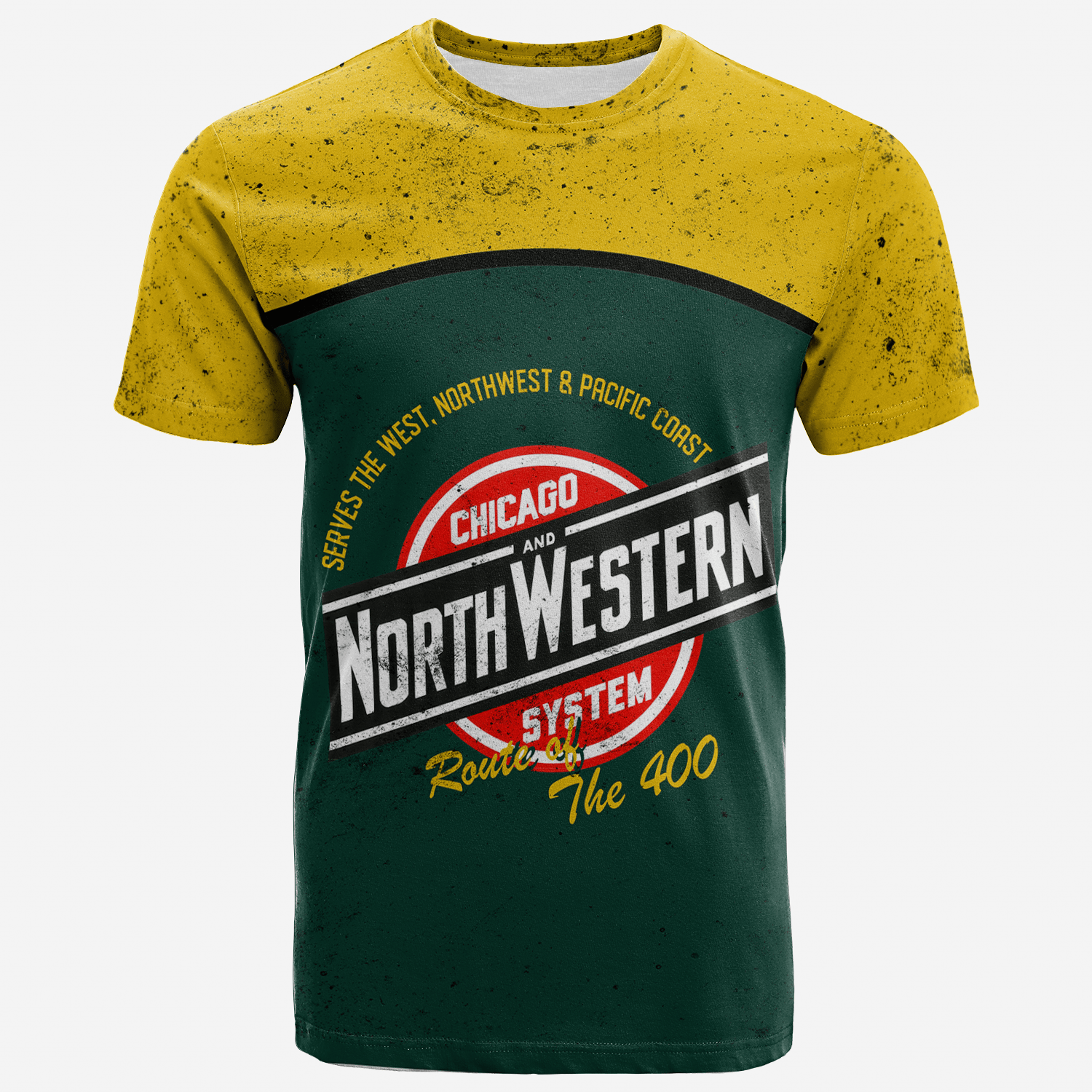 Railspirit Chicago North Western Railroad Curve Style Printed T Shirt