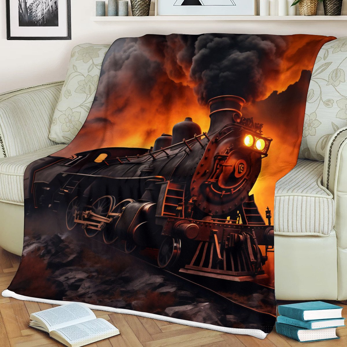 Railspirit Cozy Train Blanket All Over Print Gift For Train Lover