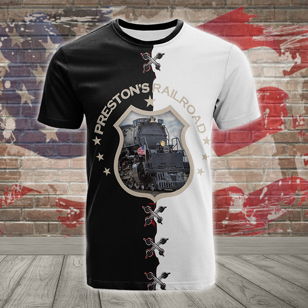 Railspirit Big Boys Railroad Train T Shirt All Over Print Gift For Train Lovers