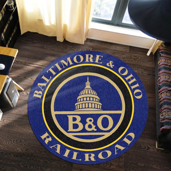 Railspirit BO Baltimore & Ohio Railroad Round Mat Home Decor