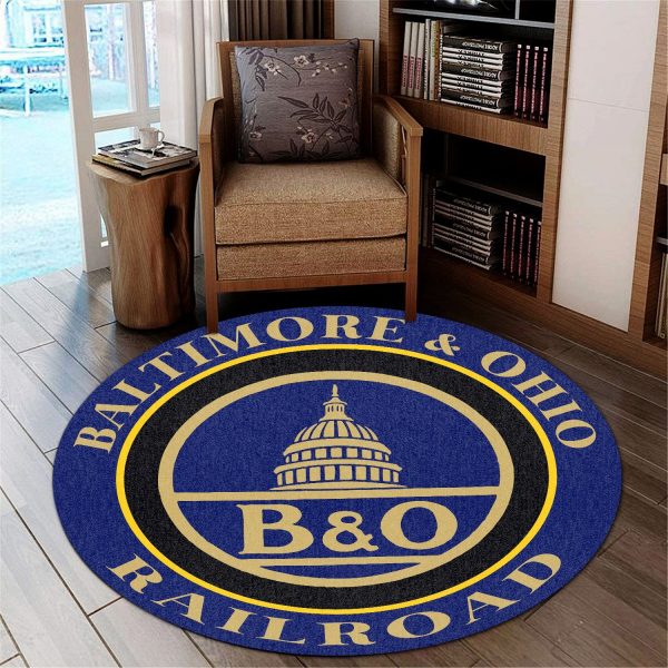Railspirit BO Baltimore & Ohio Railroad Round Mat Home Decor