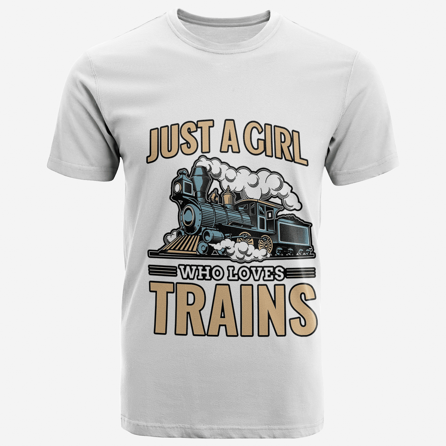 Railspirit Just A Girl Who Loves Train Printed T Shirt Train Gift Idea