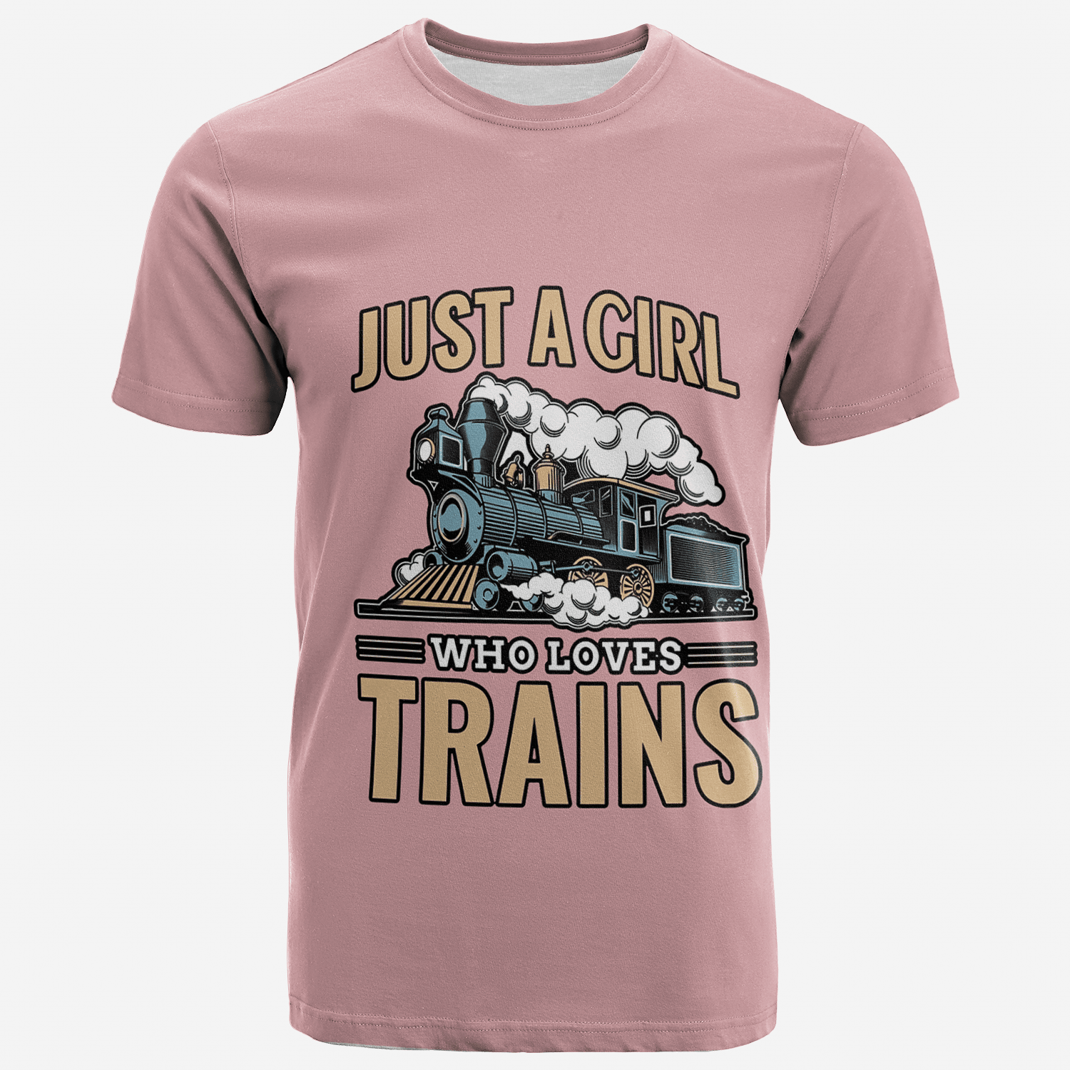 Railspirit Just A Girl Who Loves Train Printed T Shirt Train Gift Idea