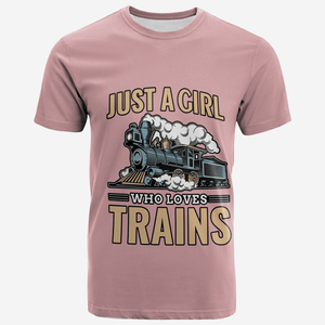 Railspirit Just A Girl Who Loves Train Printed T Shirt Train Gift Idea