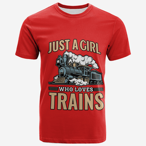 Railspirit Just A Girl Who Loves Train Printed T Shirt Train Gift Idea