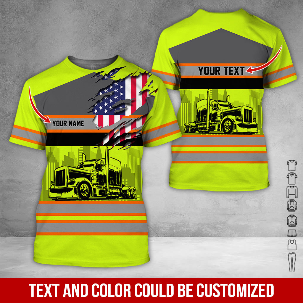 Customized Name Trucker Uniform, 3D Printed Clothes, Personalized Work Shirt, Truck Driver Gift