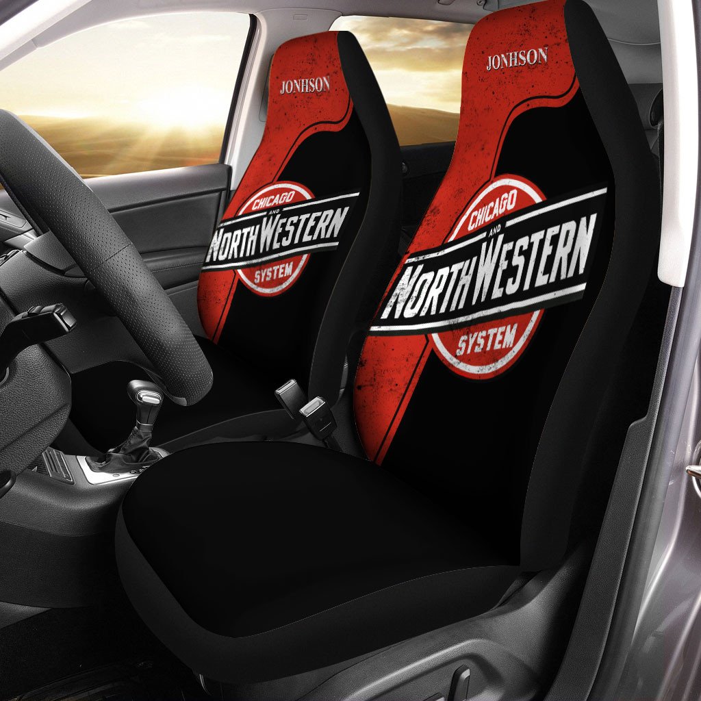 Railspirit Chicago North Western Railroad Printed Red Car Seat Cover