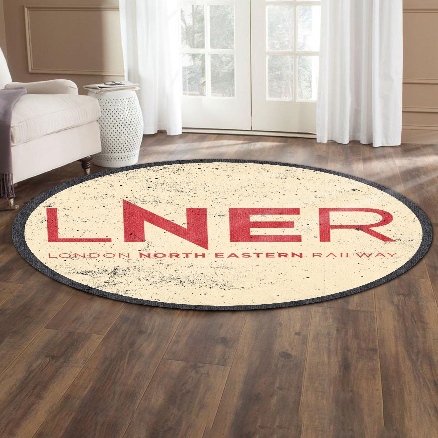 Railspirit London North Eastern Railway LNER UK Railroad Vintage Style Round Mat