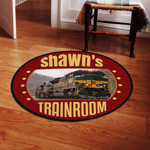 Railspirit Personalized Erie Railroad Round Mat Round Floor Mat Room Rugs Carpet Outdoor Rug Washable Rugs