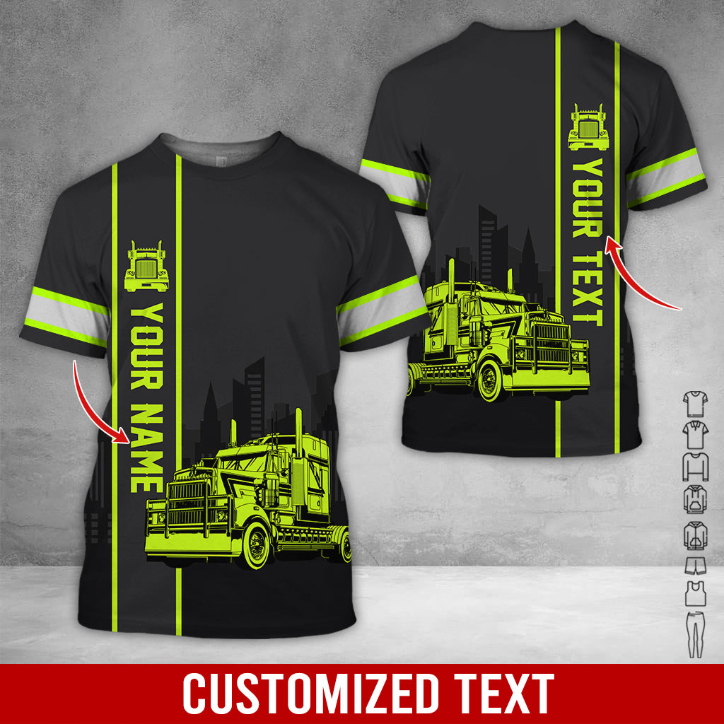 Customized Text Semi Truck Uniform, Personalized Work Shirt, Truck Driver Gift