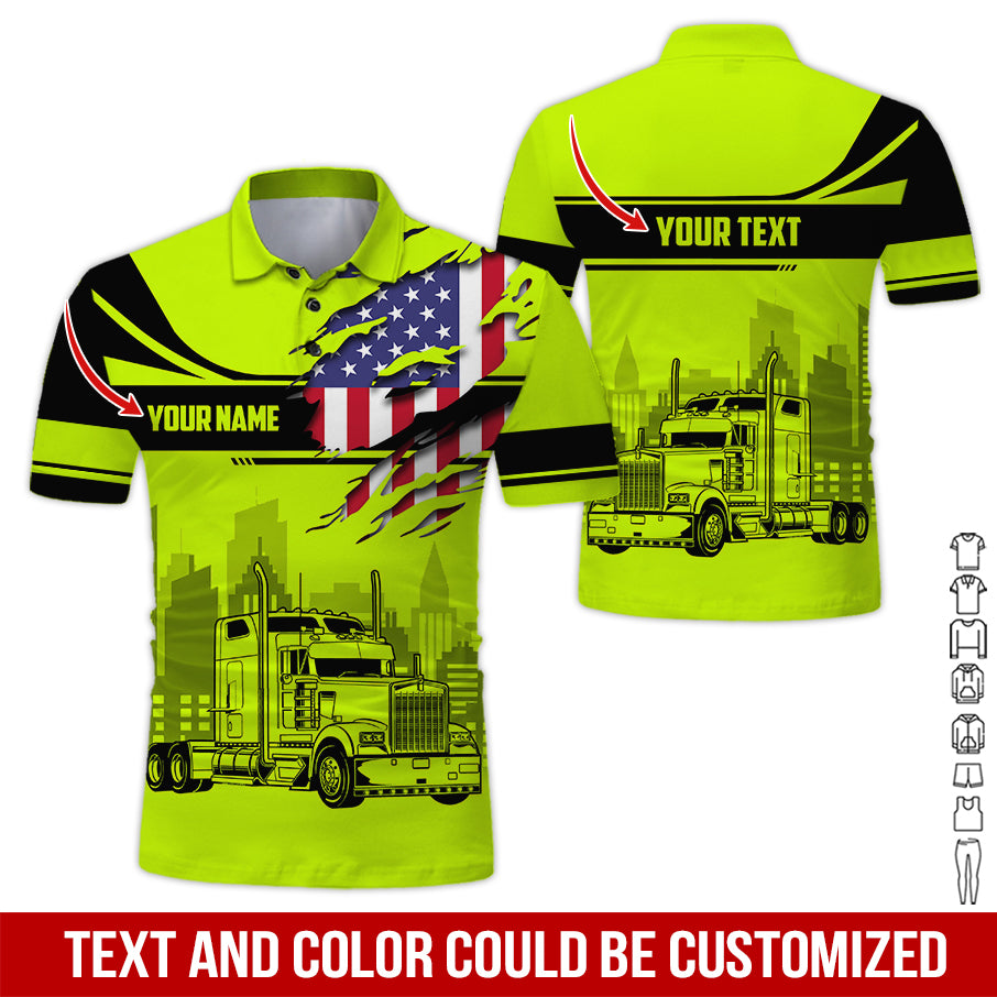 Custom Love Semi Truck Shirt, Personalized Workwear, Truck Driver Gift