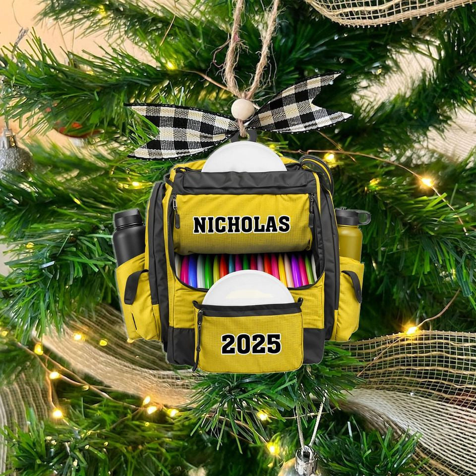 Custom Disc Golf Christmas Ornament, Discs Golf Ornament, Disc Golf Bag Christmas Ornaments