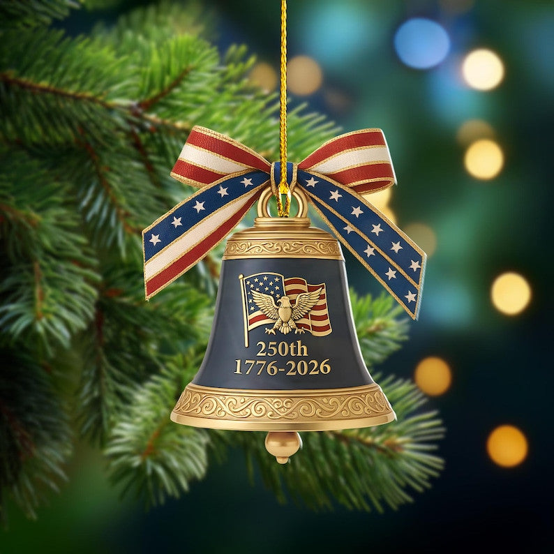 Usa 250Th Anniversary Ornament,1776-2026 Liberty Bell Decoration,250 Years Semiquincentennial Christmas Decor,Patriotic Christmas Decoration