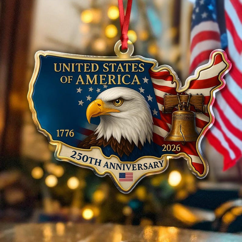 Usa 250Th Anniversary Acrylic Ornament: 1776-2026 Liberty Bell Commemorative Keepsake, Patriotic Gift