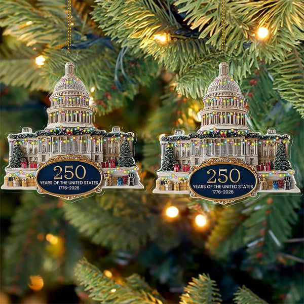 250 Years Anniversary Acrylic Ornament | 250 Years United States Of America | Patriotic 1776-2026 Christmas Ornament