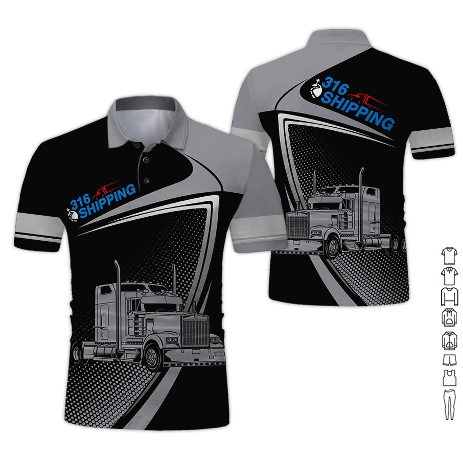 Customized Name Car Hauler Truck Printed Clothes, Personalized Driver Gear