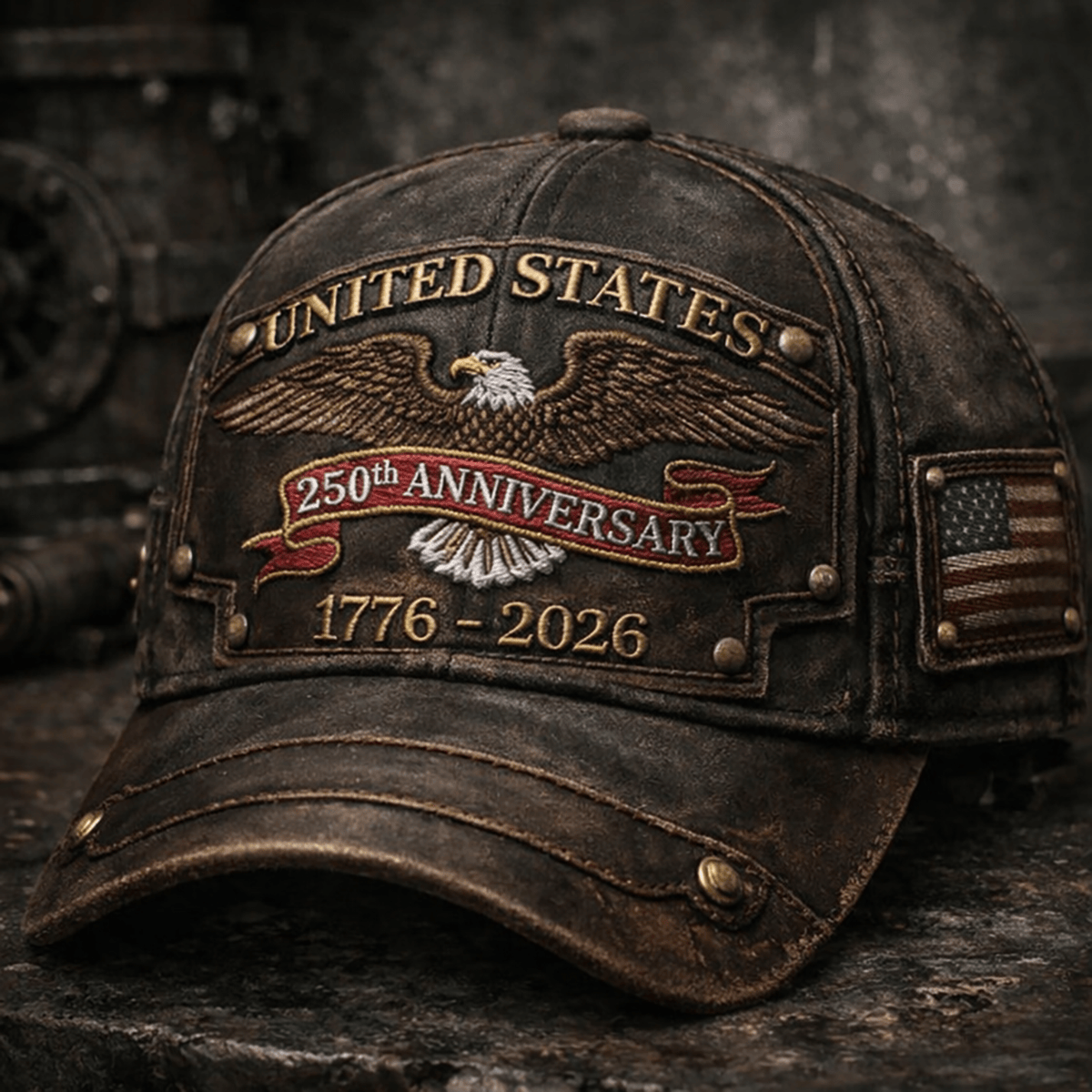 United States 250th Anniversary 1776-2026 Printed Vintage Eagle Cap, Patriotic American Flag Hat, USA Independence Gift