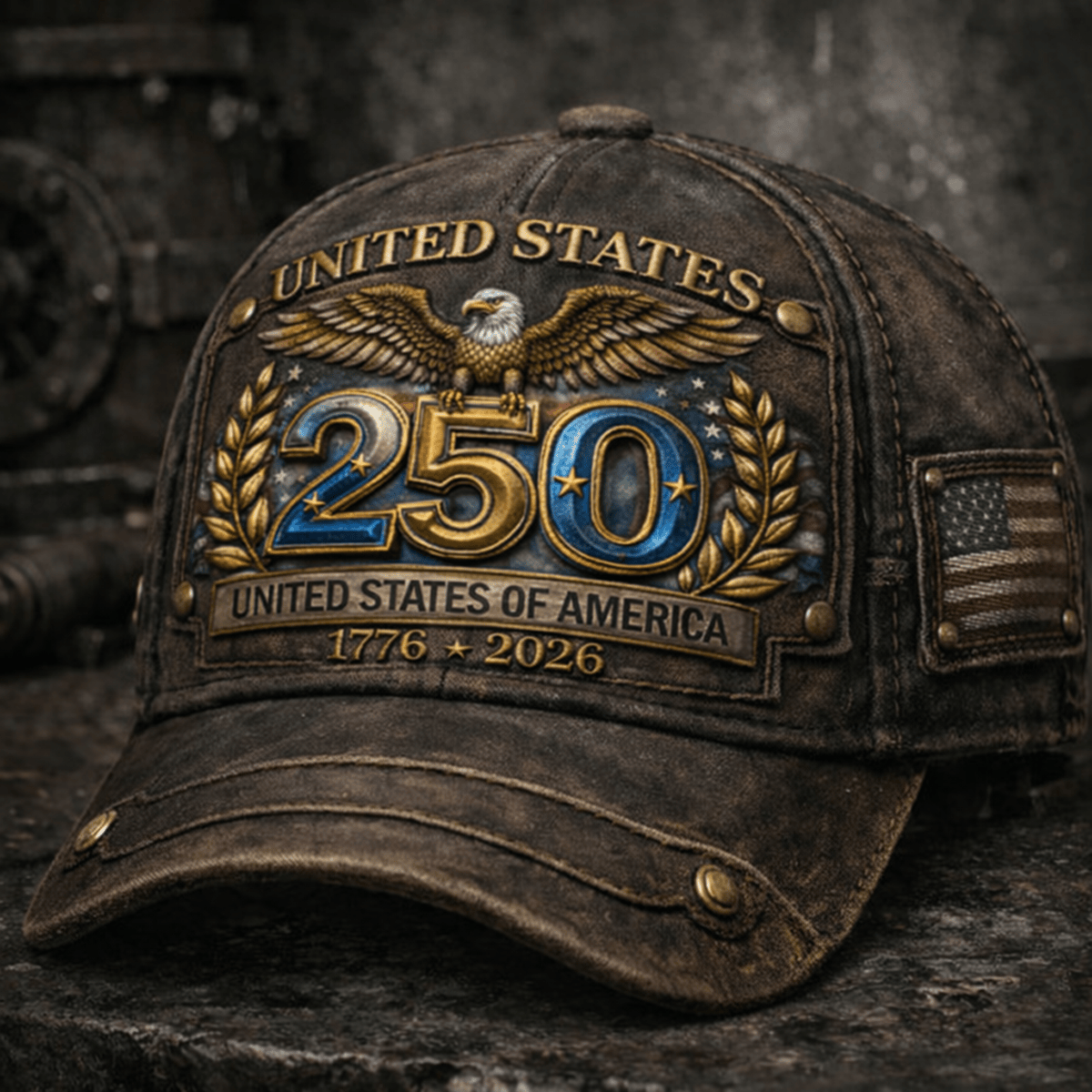 United States 250th Anniversary 1776-2026 Printed Hat, Patriotic USA 250 Years Cap, American Eagle Independence Day Trucker Hat July 4th Gift